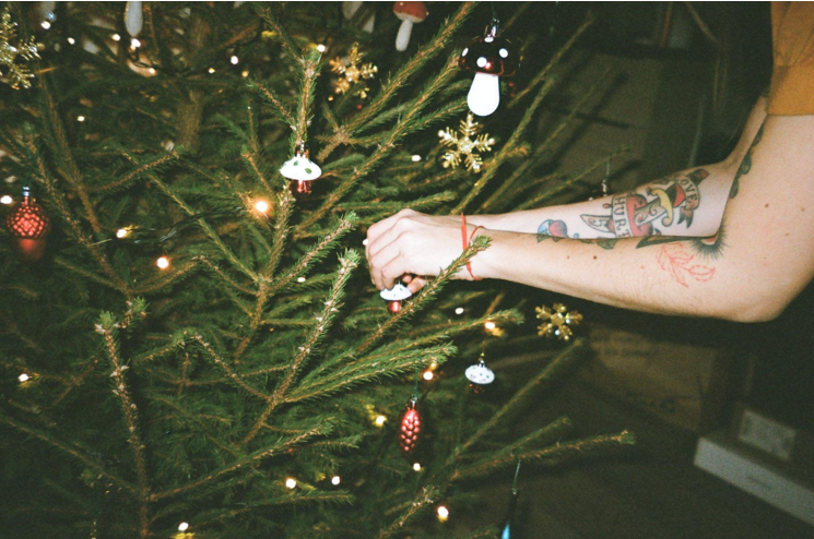 Love and Romance Meet Christmas: Flocked Artificial Christmas Trees and Christmas Tree Stars